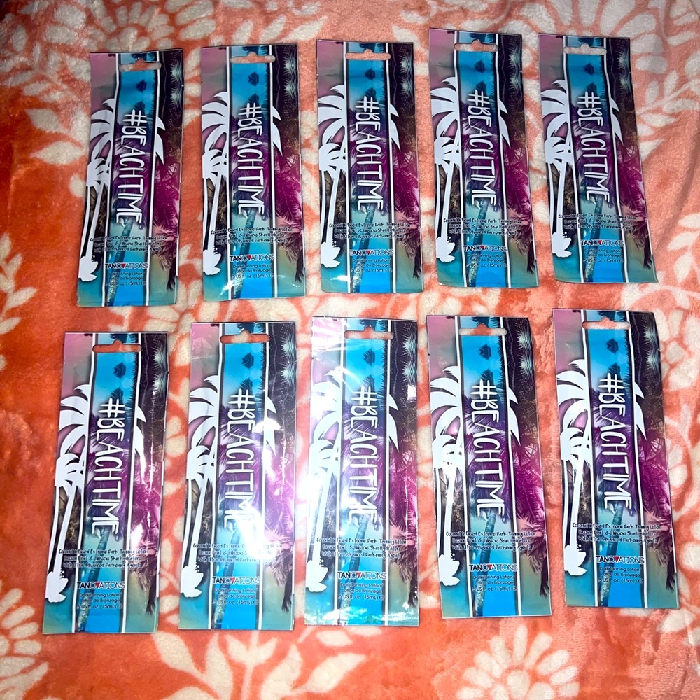#Beachtime Tanning Lotion Packets - Pack of 10 - .5FL NWT